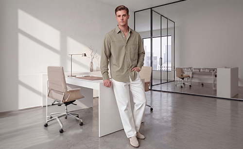 Woven and knit shirt sample